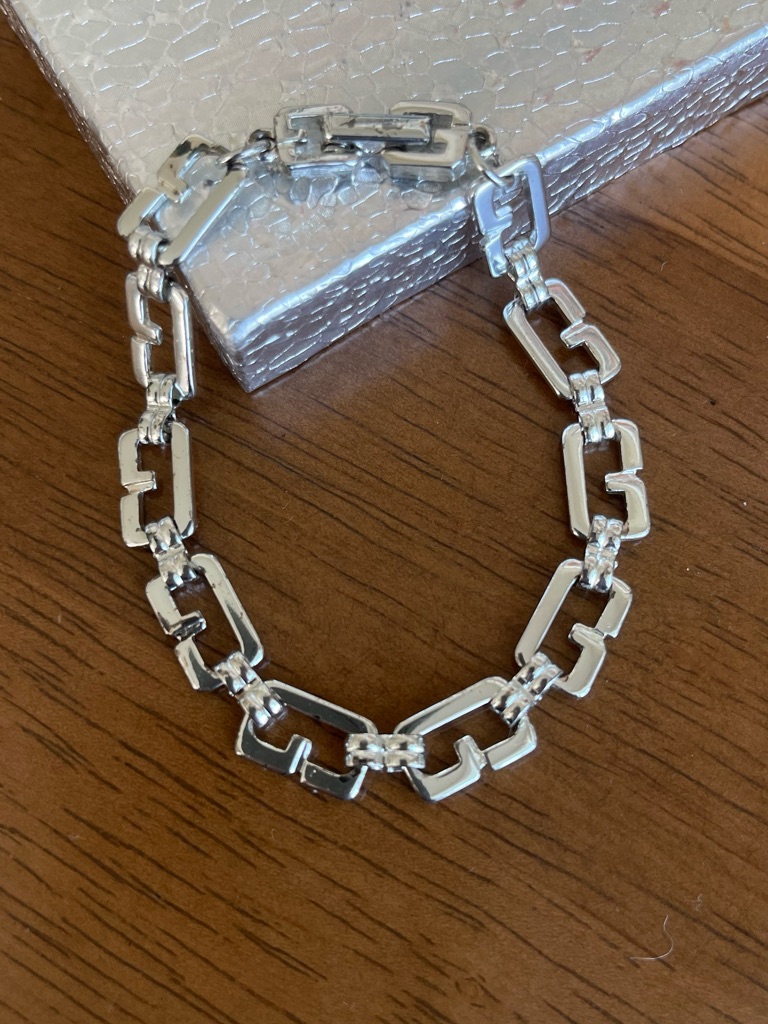 Givenchy Vintage G-Link Silver Bracelet